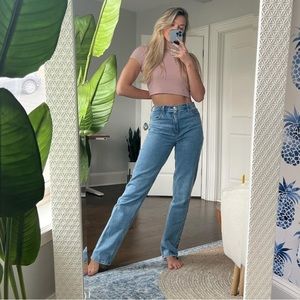 NWOT! A&F Curve Love 90s Straight Ultra High Rise Jeans in Medium Wash, 26